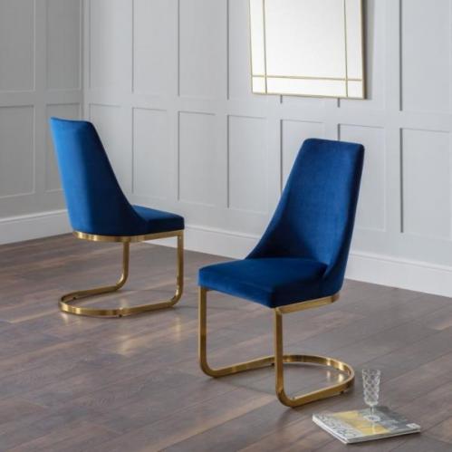 Vittoria Cantilever Dining Chair - Blue