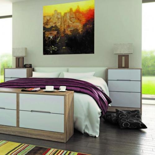 Monaco 3 Drawer Bedside - Kashmir & Darkolino