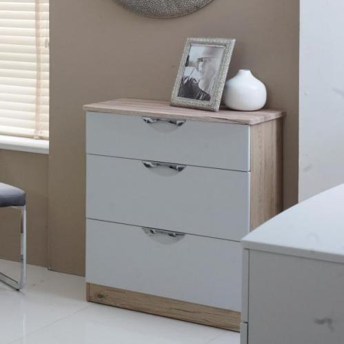 Camden 3 Drawer Chest - White Matt Bardolino