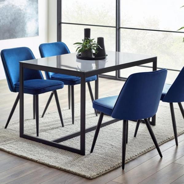 Chicago Dining Table & Burgess Dining Chairs (Blue)
