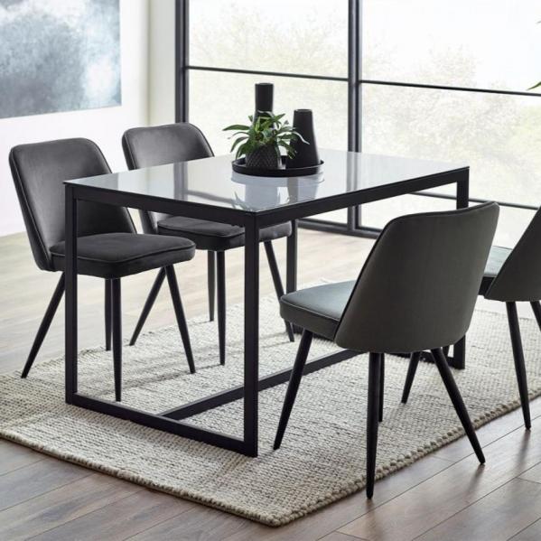 Chicago Dining Table & Burgess Dining Chairs (Grey)