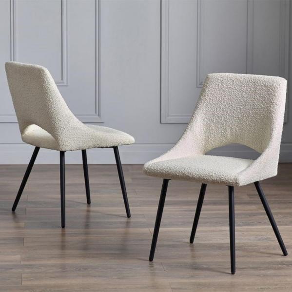 Iris Boucle Dining Chair - Ivory