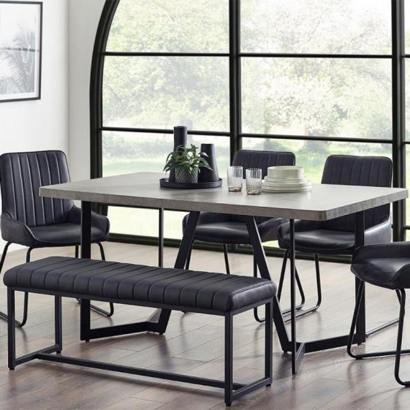 Miller Dining Table with 4 Soho Chairs and Bench